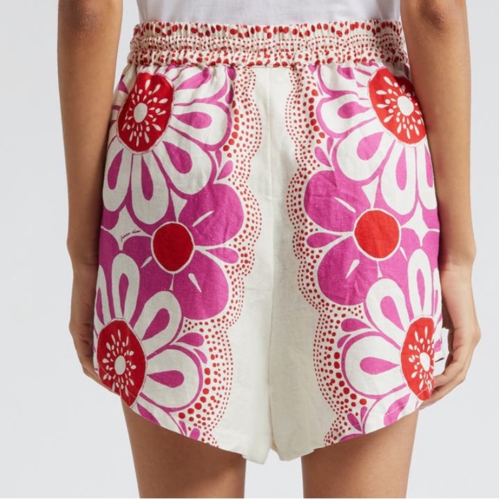 NEW Farm Rio Maia Floral Linen Blend Drawstring Shorts - Picture 2 of 9